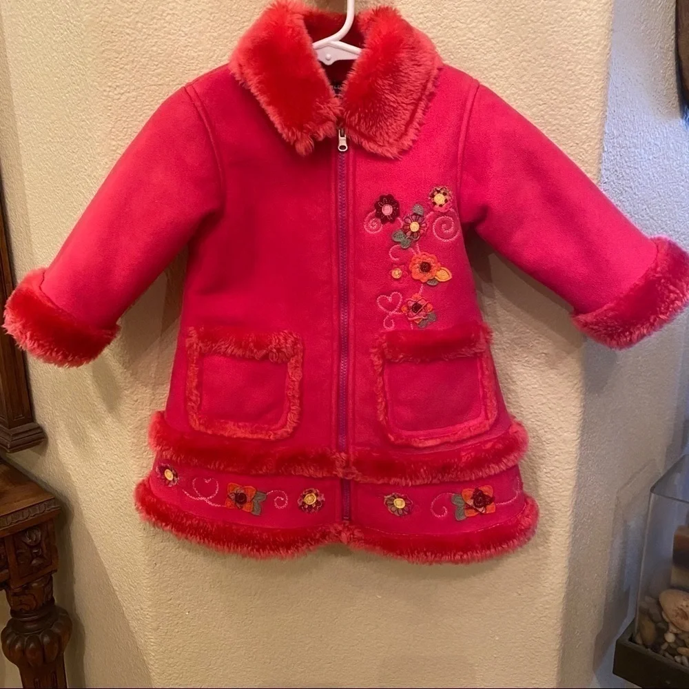 THE CHILDREN’S PLACE Girls Pink Floral Thick Winter Jacket Size 18 Months